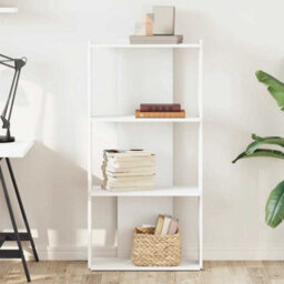 Berkfield Bookcase 3-Tier White 60X30X120 Cm Engineered Wood - thumbnail 3
