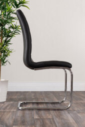 Furniturebox Arezzo White High Gloss Extending Dining Table & 8 Black Murano Faux Leather Dining Chairs - thumbnail 8