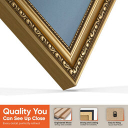 "AK Frames 25X17"" Gold Ornate Vinyl Record Frame With Pompadour Mount For 12 Inch Lp Cover & Disc - Overlapped Design" - thumbnail 3