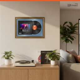 "AK Frames 25X17"" Gold Ornate Vinyl Record Frame With Pompadour Mount For 12 Inch Lp Cover & Disc - Overlapped Design" - thumbnail 5