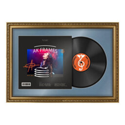 "AK Frames 25X17"" Gold Ornate Vinyl Record Frame With Pompadour Mount For 12 Inch Lp Cover & Disc - Overlapped Design" - thumbnail 1