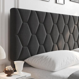 Upholstered Bed Frame With Adjustable Diamond Tufted Headboard, Wooden Slats Support, Grey/king, 190 X 200 Cm - thumbnail 4