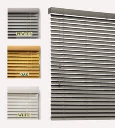 Lister Cartwright 50mm Woodgrain Fauxwood Venetian Blinds Windows Easy Fit Child Safety (Pewter, 60 Cm Width X 160 Cm Drop)