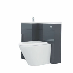 Nes Home 900mm Left Hand Cloakroom Grey Basin Vanity Unit And Toilet Pan Ellen - thumbnail 6