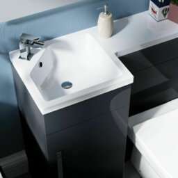 Nes Home 900mm Left Hand Cloakroom Grey Basin Vanity Unit And Toilet Pan Ellen - thumbnail 4