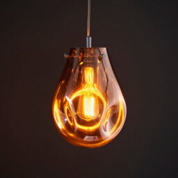 Luminosa Lighting Luminosa Perugia Single Pendant Ceiling Lamp, Copper Metallic Glass, Chrome Plate - thumbnail 2