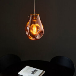 Luminosa Lighting Luminosa Perugia Single Pendant Ceiling Lamp, Copper Metallic Glass, Chrome Plate - thumbnail 5