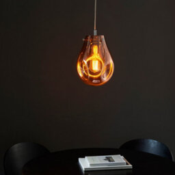 Luminosa Lighting Luminosa Perugia Single Pendant Ceiling Lamp, Copper Metallic Glass, Chrome Plate - thumbnail 4
