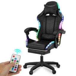 Reclining Gaming Chair W/ Footrest Bluetooth Speakers - thumbnail 3