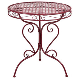 Wyld And Coco Garden Bistro Burgundy Powder-Coated Metal 3-Piece Table And Chairs Set - thumbnail 4