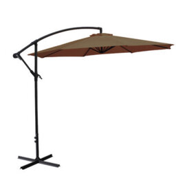 Sundaze 3M Coffee Garden Banana Parasol Cantilever Umbrella Hanging Patio Shade W/ Base & Cover - thumbnail 2