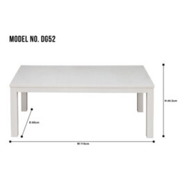 Dellonda Kyoto 4 Piece Aluminium Outdoor Garden Chair Table Set, White - thumbnail 9
