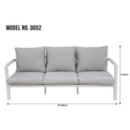 Dellonda Kyoto 4 Piece Aluminium Outdoor Garden Chair Table Set, White - thumbnail 4