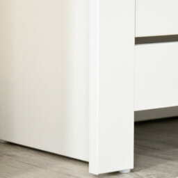 Homcom 12-Shoe Storage Cabinet 4 Shelves 2 Drawers Tabletop 4 Legs Modern White - thumbnail 8