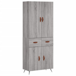 Berkfield Highboard Grey Sonoma 69.5X34X180 Cm Engineered Wood - thumbnail 2