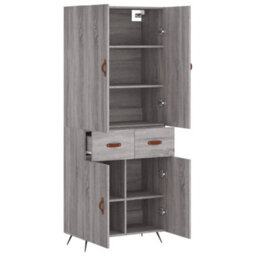 Berkfield Highboard Grey Sonoma 69.5X34X180 Cm Engineered Wood - thumbnail 4