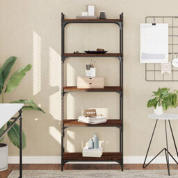 Berkfield Bookcase 5-Tier Brown Oak 60X30X154 Cm Engineered Wood