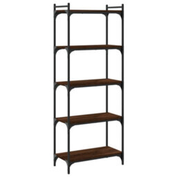 Berkfield Bookcase 5-Tier Brown Oak 60X30X154 Cm Engineered Wood - thumbnail 2