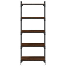 Berkfield Bookcase 5-Tier Brown Oak 60X30X154 Cm Engineered Wood - thumbnail 4