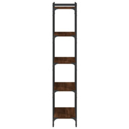 Berkfield Bookcase 5-Tier Brown Oak 60X30X154 Cm Engineered Wood - thumbnail 5