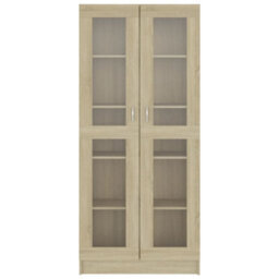 Berkfield Vitrine Cabinet Sonoma Oak 82.5X30.5X185.5 Cm Engineered Wood - thumbnail 5