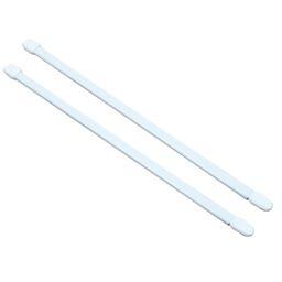 Matt White Extendable Cap Café Rod Set, (L)700mm-1000mm (Dia)9mm - thumbnail 2