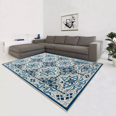 Oxford Homeware Printed Rug, Non-Slip Pets Friendly, Living Room Rugs And Bedroom Rugs, (Luna, 160X230Cm) - image 1