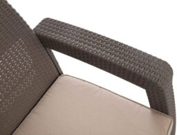 Keter Corfu Brown Outdoor 4 Seater Rattan Sofa Furniture - thumbnail 2