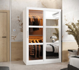 Arte Parma Ii Sliding Door Wardrobe (H2000mm W1200mm D620mm) With Shelves - White Matt