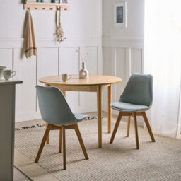 Wyld And Coco Novahome Mint Green Padded Dining Chairs Set Of 2 - Beechwood Legs, Ready-To-Assemble - thumbnail 2