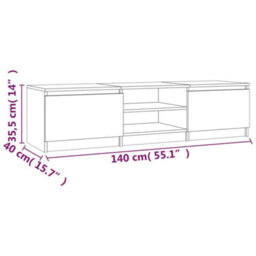 Berkfield Tv Cabinet Smoked Oak 140X40X35.5 Cm Engineered Wood - thumbnail 7