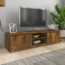 Berkfield Tv Cabinet Smoked Oak 140X40X35.5 Cm Engineered Wood - thumbnail 1