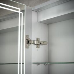 Sensio Harlow Wall-Mounted Illuminated Mirrored Bathroom Cabinet With Shaver Socket (W)600mm (H)700mm - thumbnail 6