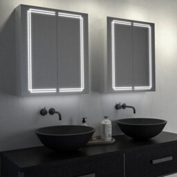 Sensio Harlow Wall-Mounted Illuminated Mirrored Bathroom Cabinet With Shaver Socket (W)600mm (H)700mm - thumbnail 1