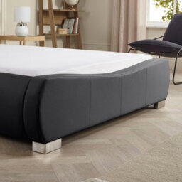Luxurious 5Ft Kingsize Dorado Black Faux Leather Bed - thumbnail 4