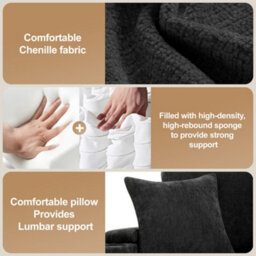 Fenchilin L-Shaped Sofa Bed With Pull-Out Sleeper Chaise Storage Armrest Storage Charging Cup Holder Grey - thumbnail 4