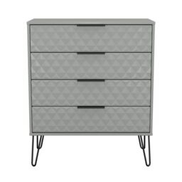Anzio Matt Dusk Grey No Effect 4 Drawer Chest (H)907mm (W)765mm (D)395mm - thumbnail 2