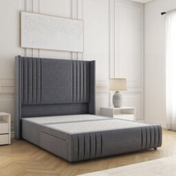 Bsspoke Peyton Divan Bed Set Steel Plush Velvet With 54Inch Headboard & Footboard 2 Drawers Footend & No Mattress In All Sizes - thumbnail 2