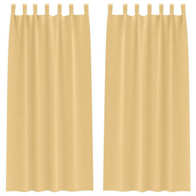 Berkfield Modern Curtains With Curtains 2 Pcs Beige 245 X 140 Cm Polyester - image 1