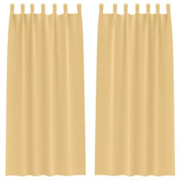 Berkfield Modern Curtains With Curtains 2 Pcs Beige 245 X 140 Cm Polyester