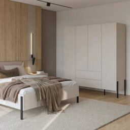 Arte Elegant Cashmere Eu King Bed Frame 160X200Cm - Modern Comfort With Upholstered Headboard - thumbnail 5