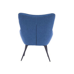 More4Homes Vera Fabric Occasional Living Room Bedroom Modern Metal Legs Accent Chair Armchair (Blue W Footstool) - thumbnail 4