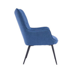 More4Homes Vera Fabric Occasional Living Room Bedroom Modern Metal Legs Accent Chair Armchair (Blue W Footstool) - thumbnail 3
