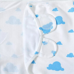 Ameha Blue 100% Cotton Baby Swaddle Wraps 0-3 Months Swaddle Wrap Cloud & Star Pattern For New Born Baby Pack Of 2 - thumbnail 5