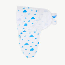 Ameha Blue 100% Cotton Baby Swaddle Wraps 0-3 Months Swaddle Wrap Cloud & Star Pattern For New Born Baby Pack Of 2 - thumbnail 4
