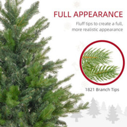 Homcom 6 Ft Artificial Christmas Tree With Metal Base, Hinged Branches - thumbnail 5