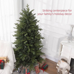 Homcom 6 Ft Artificial Christmas Tree With Metal Base, Hinged Branches - thumbnail 4