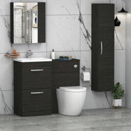 Royal Bathrooms 1000mm Hale Black 2 Drawer Furniture Pack With Mid Edge Basin & Elva Back To Wall Toilet - thumbnail 3