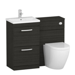Royal Bathrooms 1000mm Hale Black 2 Drawer Furniture Pack With Mid Edge Basin & Elva Back To Wall Toilet - thumbnail 4