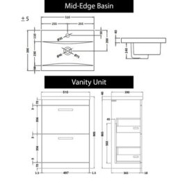 Royal Bathrooms 1000mm Hale Black 2 Drawer Furniture Pack With Mid Edge Basin & Elva Back To Wall Toilet - thumbnail 8